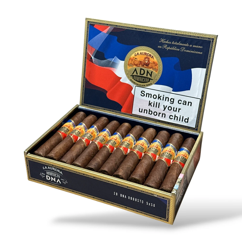 La Aurora ADN Dominicano Robusto Cigar Box Open