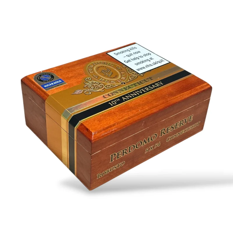Perdomo Reserve 10th Anniversary Connecticut Robusto Cigar Box Closed