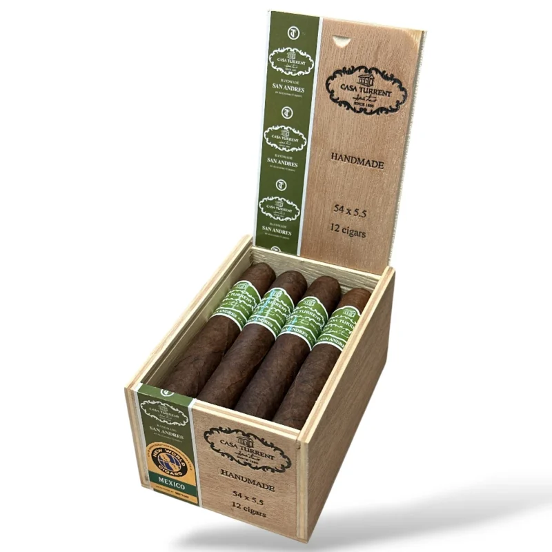 Casa Turrent Origenes San Andres Robusto Extra Cigar Box Open