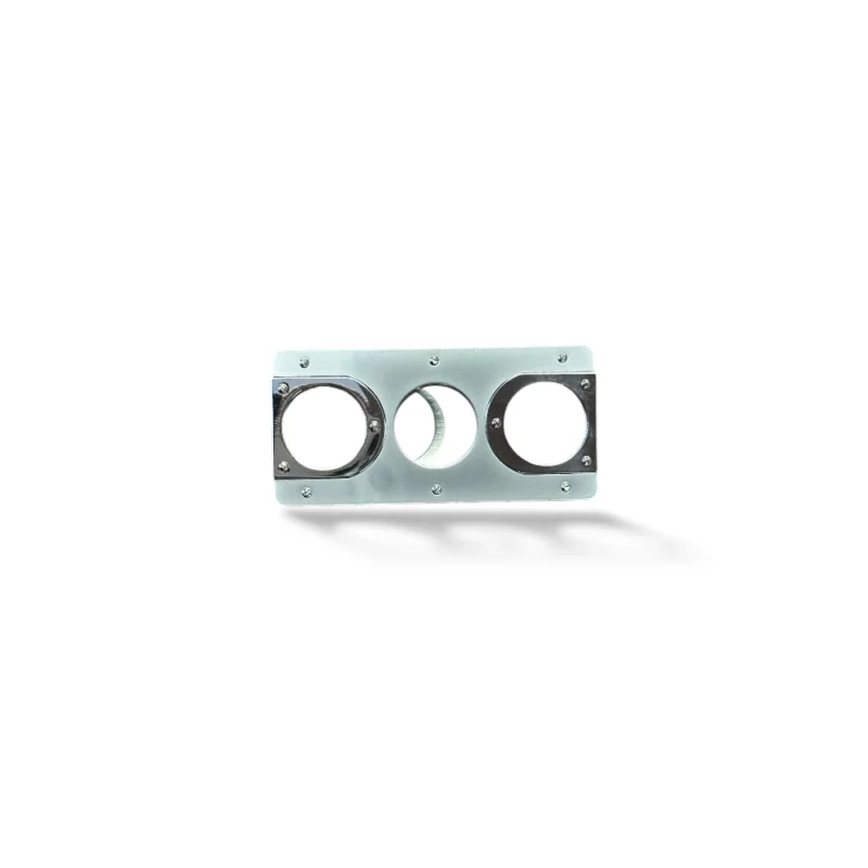 Twin Bladed Square Cigar Cutter - Satin & Chrome