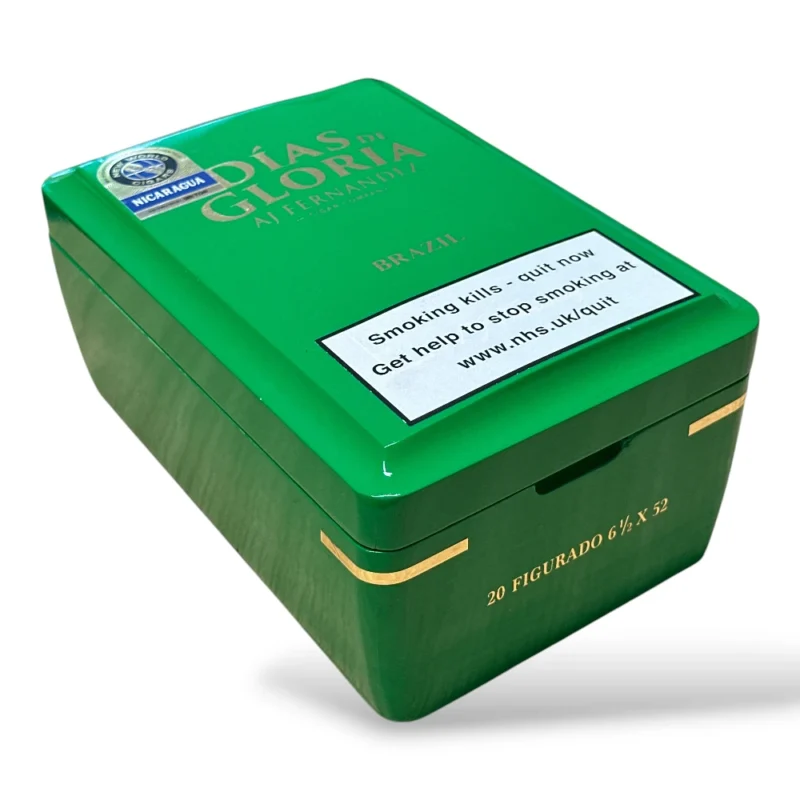 AJ Fernandez Dias de Gloria Brazil Figurado Cigar Box Closed
