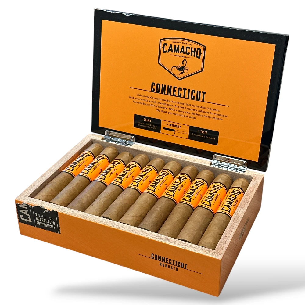Camacho Connecticut Robusto Cigar Box Open