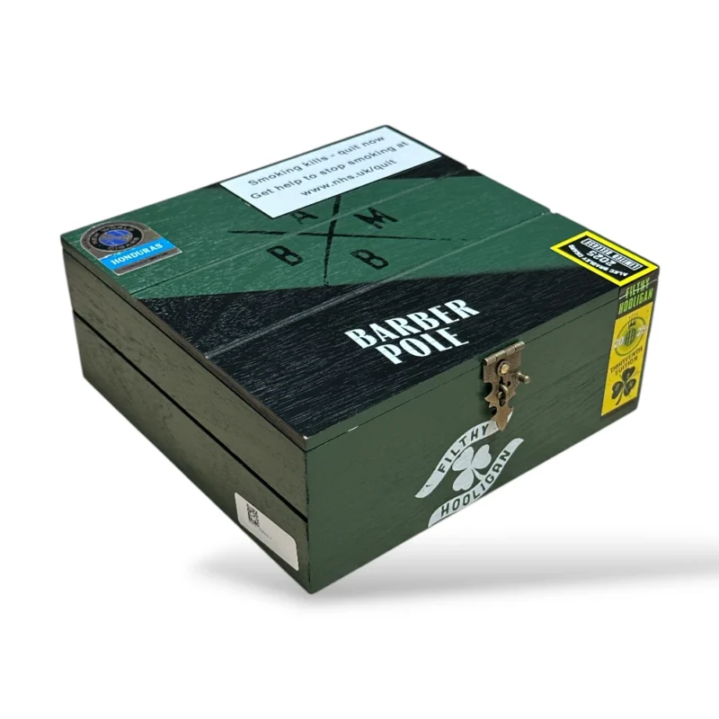 Alec Bradley Black Market Filthy Hooligan Barber Pole 2025 Toro Cigar Box Closed