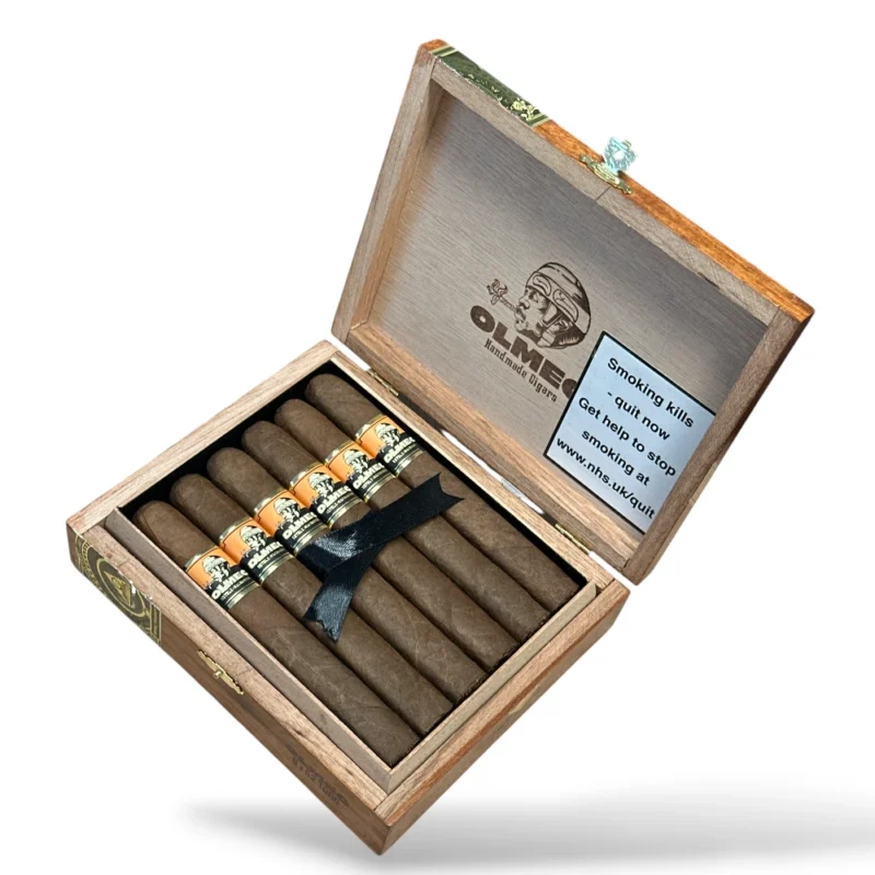 Foundation Olmec Claro Corona Gorda Cigar Box Open