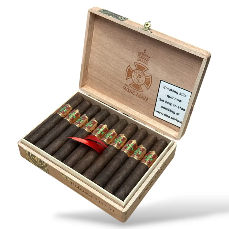Foundation The Wise Man Maduro Robusto Cigar Box Open