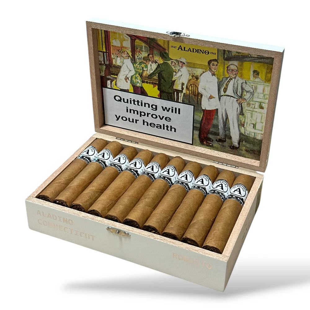 Aladino Connecticut Robusto Cigar Box Open