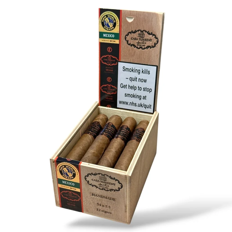 Casa Turrent Origines Miami Robusto Extra Cigar Box Open