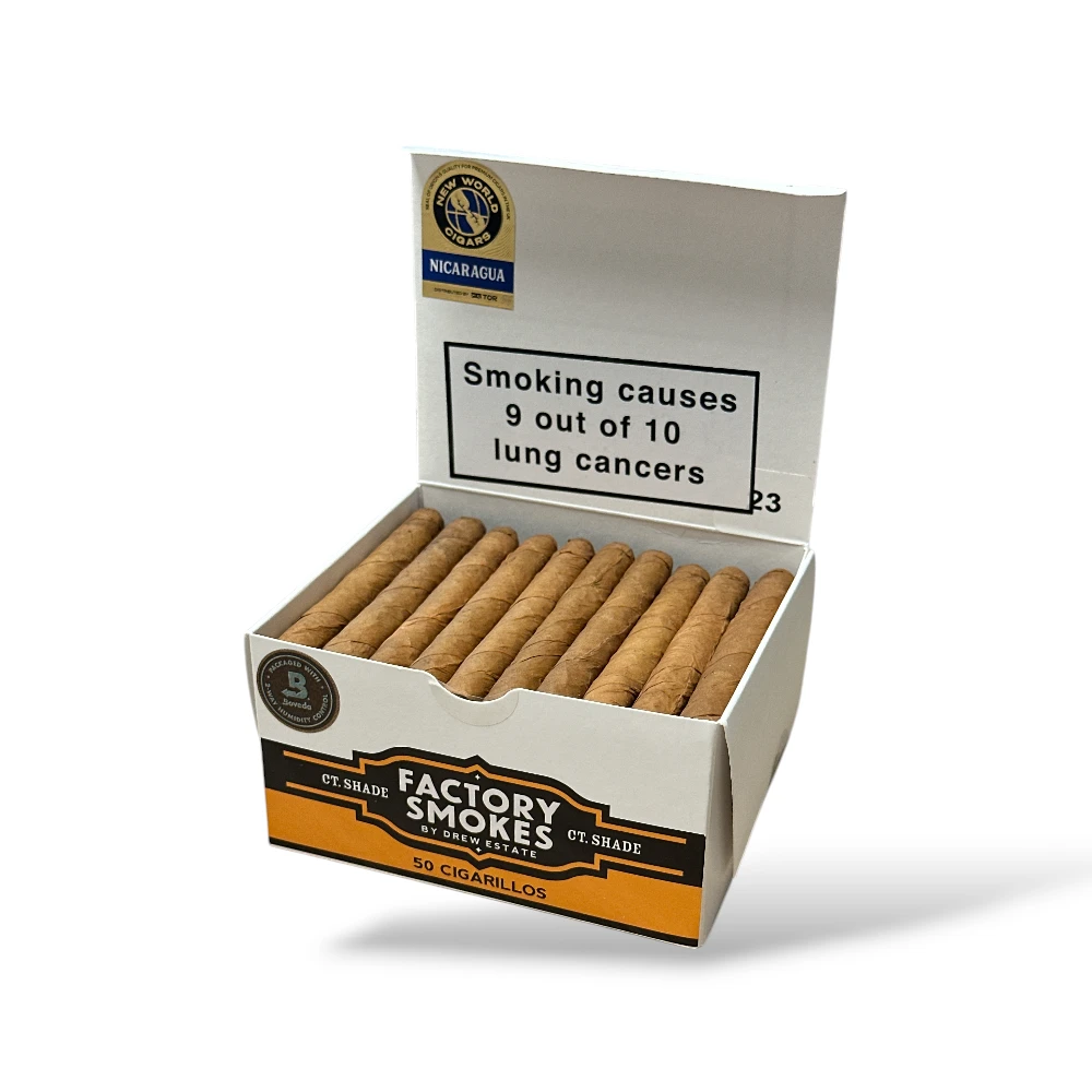 Drew Estate Factory Smokes Connecticut Shade Cigarillo Box Open