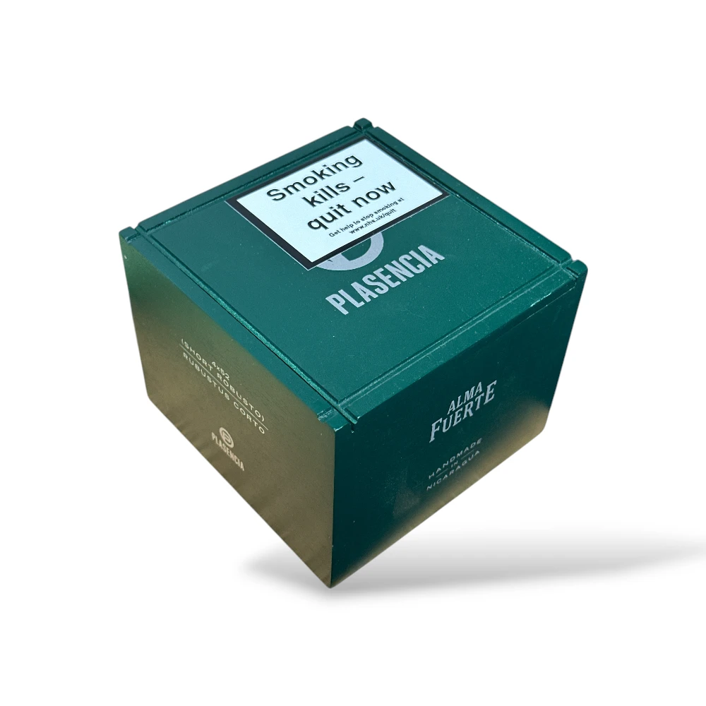 Plasencia Alma Fuerte Colorado Claro Short Robusto Cigar Box Closed
