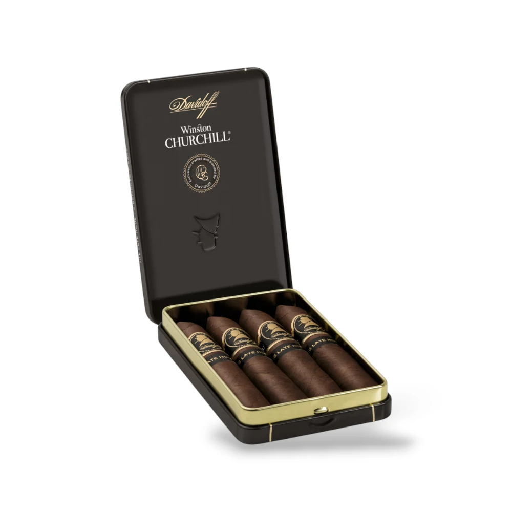 Davidoff Winston Churchill The Late Hour Belicoso - Tin of 4 Open