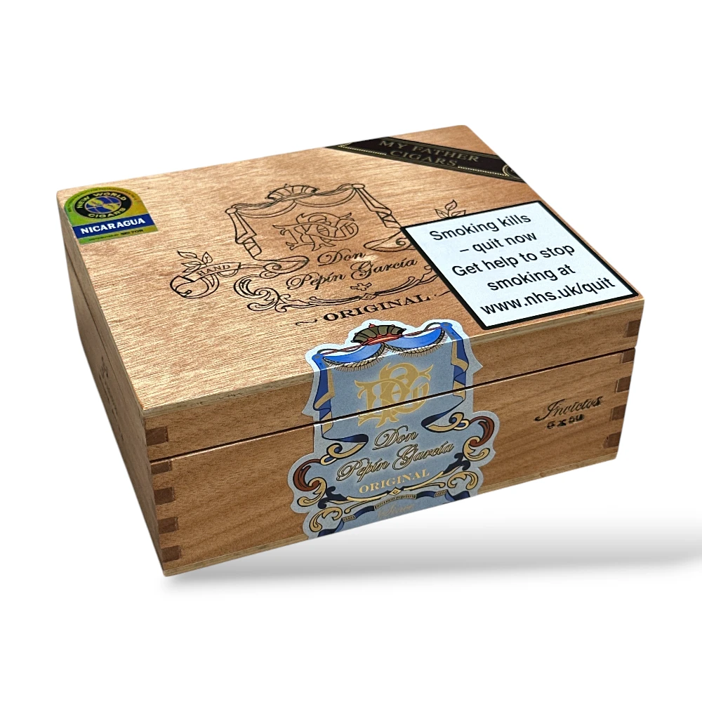 My Father Don Pepin Garcia Blue Label Invictos Robusto Cigar Box Closed