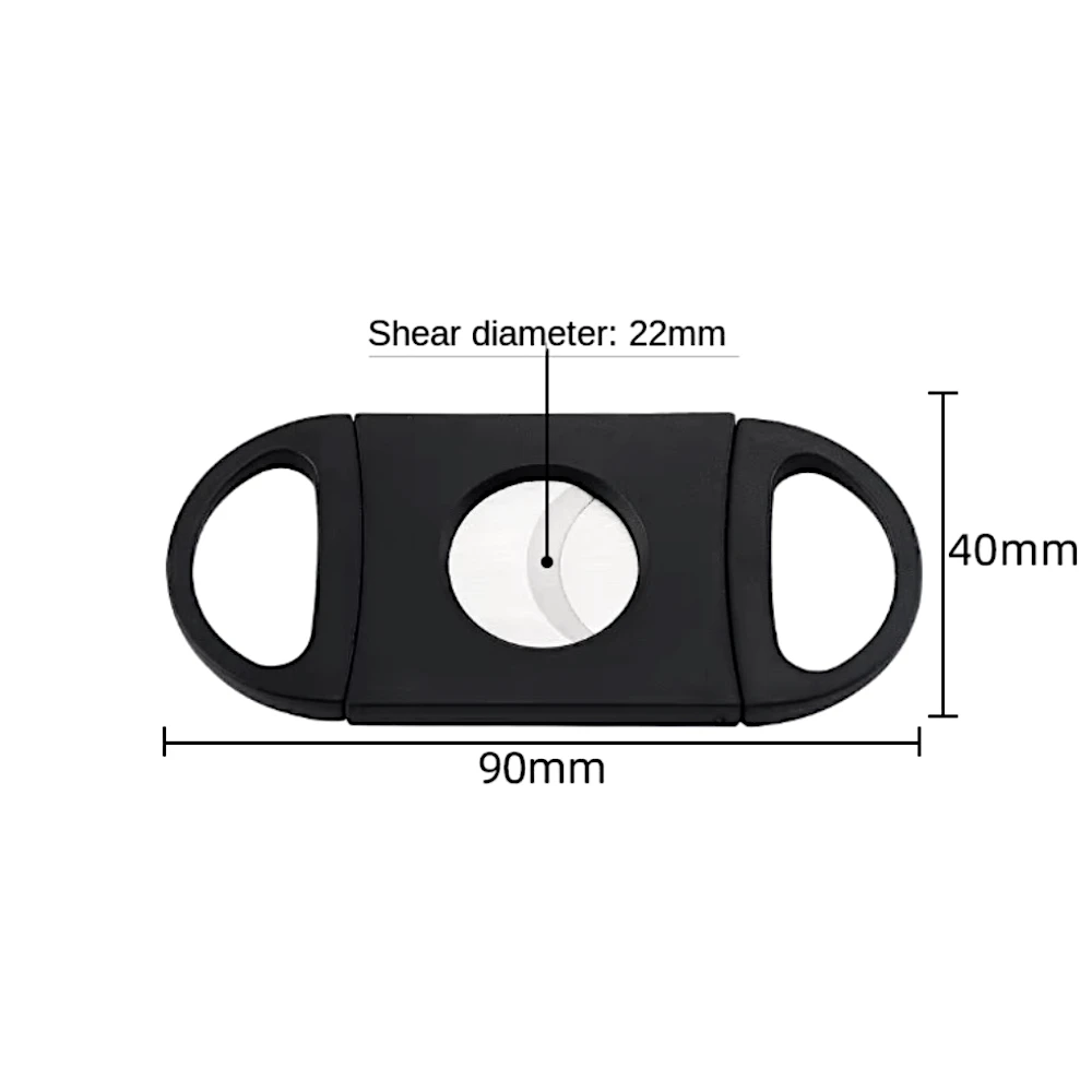 Black Double Blade Cigar Cutter Size