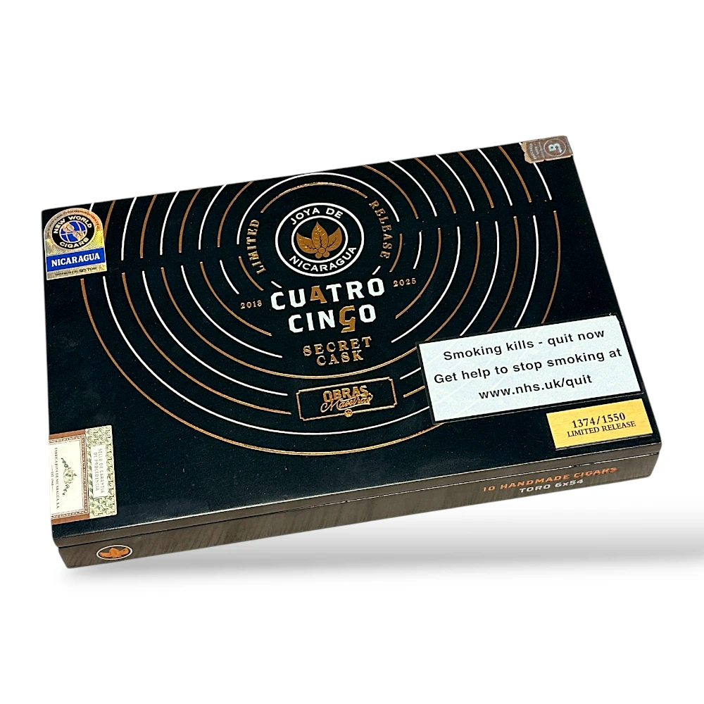 Joya de Nicaragua Cuatro Cinco Secret Cask Limited Edition Cigar Box Closed