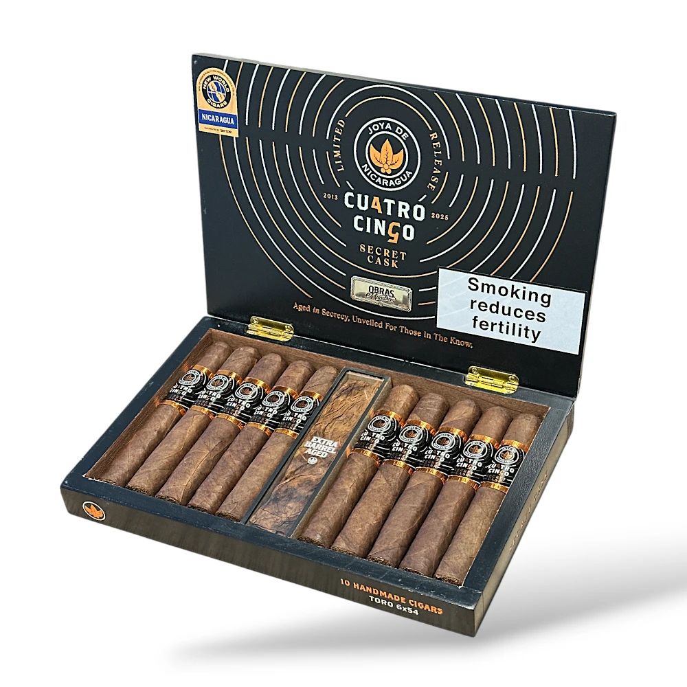 Joya de Nicaragua Cuatro Cinco Secret Cask Limited Edition Cigar Box Open