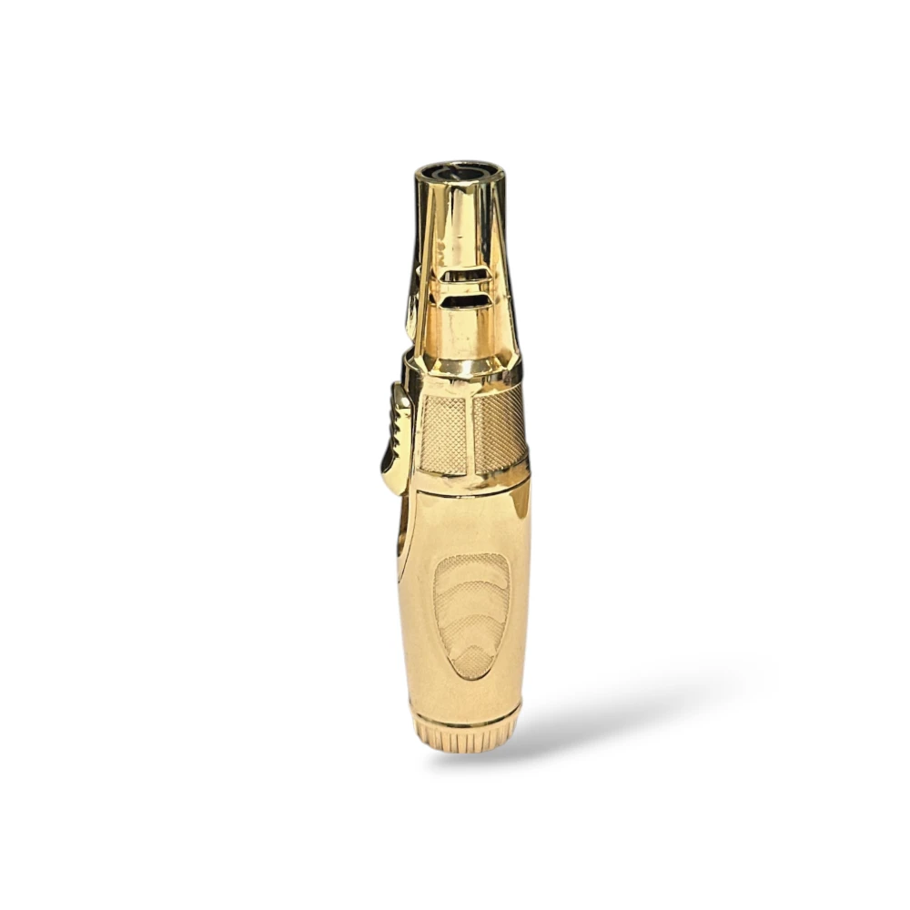 Metal Torch Flame Cigar Lighter Gold