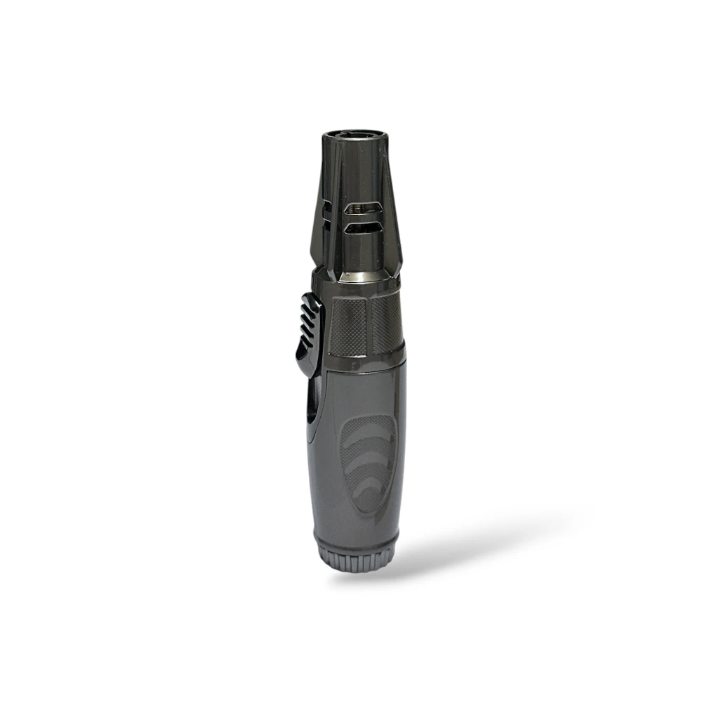 Metal Torch Flame Cigar Lighter Grey