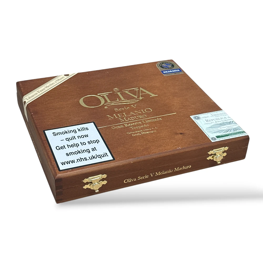 Oliva Serie V Melanio Gran Reserva Maduro Torpedo Cigar Box Closed