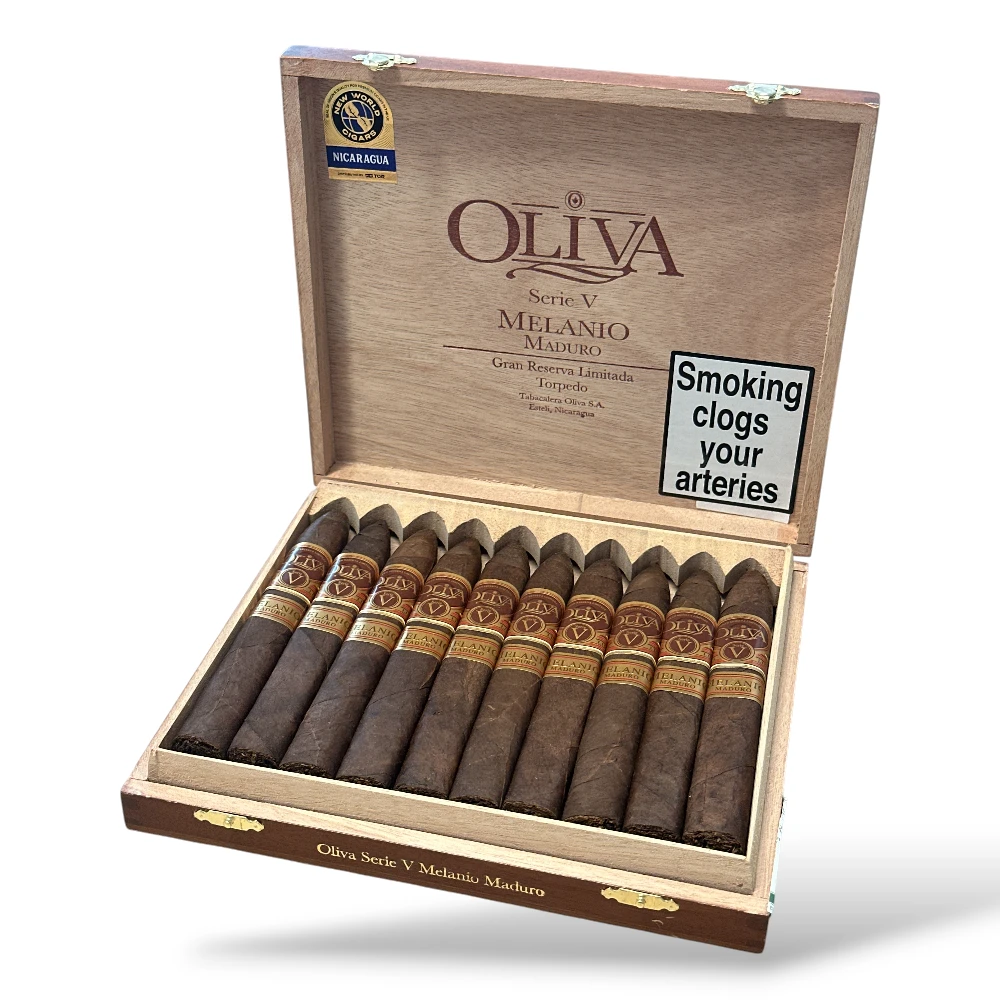 Oliva Serie V Melanio Gran Reserva Maduro Torpedo Cigar Box Open