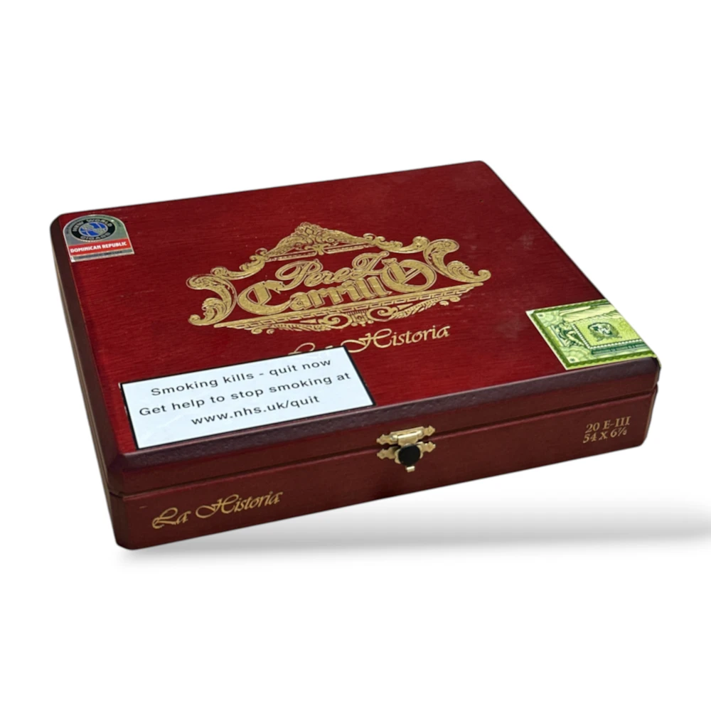 Casa Carrillo La Historia E-III Churchill Cigar Box Closed