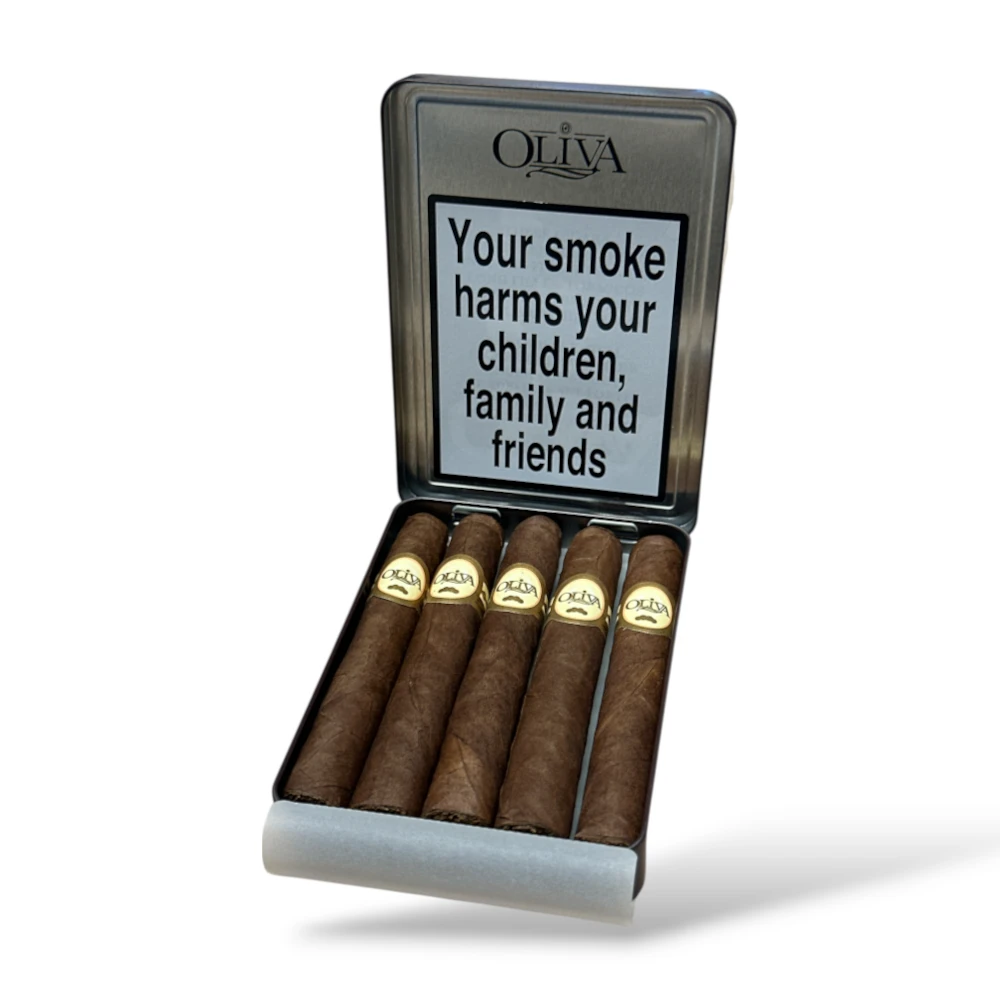 Oliva Serie O Cigarillo Tin of 5 Open