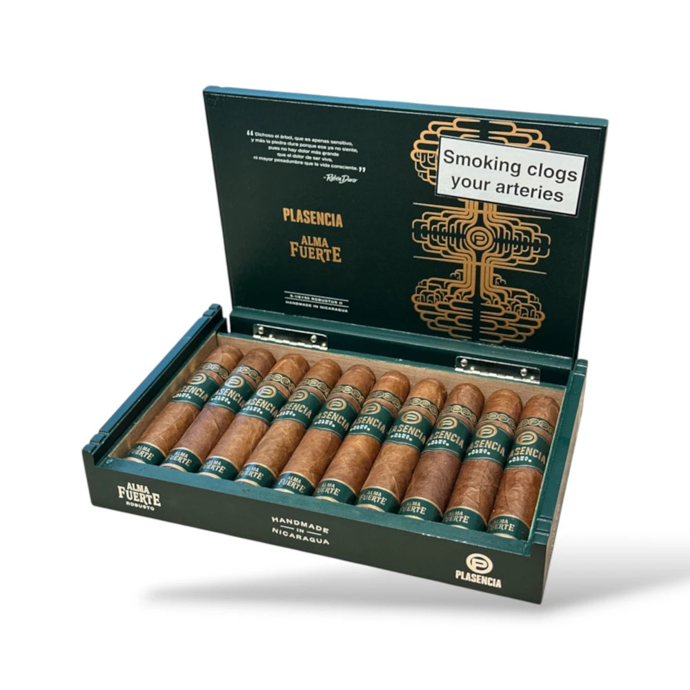 Plasencia Alma Fuerte Colorado Claro Robustus II Cigar Box Open